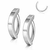 JSDDE Edelstahl Bauchnabelpiercing Ring 14ga 10mm Bauch Clicker Piercing Bauchnabelringe Silber