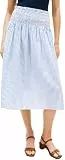 Tommy Hilfiger Damen Rock Seersucker Smocked aus Baumwolle, Blau (Thin Banker STP Blue Spell/White), S