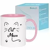 Geschenke für Mom, Tassen für MOM mit Cat Mom – Geschenk, Kaffeetasse to go, Geburtstagsgeschenk für Mama, Erntedankfest, Weihnachten