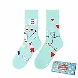 NxnChc Lustige Socken Für Damen Und Herren Unisex Viele Medizin MotiveTier Essen Obst Sport Kunst Aus Baumwolle Geschenk Asymmetrische Muster Links Und Rechts