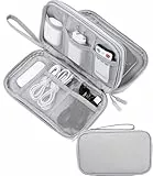 SOBEAU Kabeltasche, Elektronische Tasche Organizer, Kabeltasche Organizer Reise für Power Adapter, Kabel, Ladegerät, Powerbank, USB-Stick, Travel Organizer für Handyladekabel Elektronik Zubehör, Grau
