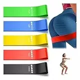GIMIRO 5 Levels of Resistance Loop Gym Bands Yoga Band Fitness Bands Strength Training Home Workout Sports Exercise Straps (Colorful)