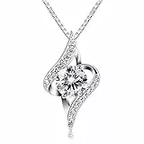 B.Catcher Halskette Damen, Silber 925 Herzkette, Herz änhänger Silber Kette Damen, Muttertag Geburtstag Valentinstag Weihnachten Schmuck Geschenke Frauen Ehefrau, Mutter, Freundin, Tochter, 45 cm