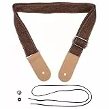 ROSENICE Ukulelegurt Country Style Baumwolle Gurt mit Leder Enden Tragegurt für Ukulele Bass Kleine Gitarre (Kaffee)