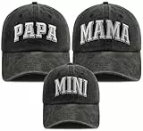 Xucamty Familien-Matching-Outfits, Papa Mama und Mini-Kappen, Daddy Mommy und Ich Matching-Outfits Baseball-Kappe, Vater-Mutter-Tag Geburtstagsgeschenke für Papa Mama Kind