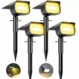 btfarm 4 Stück Solarstrahler für Außen Garten, 72 LED Solarlampen für Außen IP65 Wasserdicht Solar Strahler Gartenleuchten, Solarleuchten für Rasen Auffahrt Gehweg Patio Baum, Warmweiß