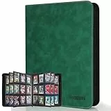 JoyHood Top Loader Binder - 9 Taschen Sammelkarten Album - Halten 252 Top Loaders, Top Loader Album für Sammelkarte und Sportkarten（Dunkelgrün, 9 Taschen）