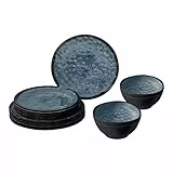 BRUNNER Campinggeschirr Set (12-teiliges Set) für 4 Personen - Midday Venetian - aus hochwertigem Stone Touch Melamin, rutschfest und langlebig