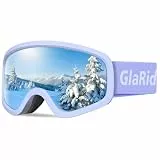 GlaRid Skibrille für Kinder, Snowboard Brille für Kinder, Ski Goggles Kinder Schneebrille Anti-Fog 100% UV400 Schutz (Lila)