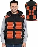 cinlinso Beheizbare Weste, Heizweste für Damen Herren, Beheizte Jacke mit 3 Einstellbar Temperatur, Unisex-Heizjacken, Wärmeweste Winterweste für Drinnen und Outdoor Wandern (Ohne Akku) - XXL