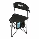 Portal Campinghocker Faltbar mit Rückenlehne Dreibeinhocker Klapphocker Extra Breit Ultraleicht Tragbarer Angelstuhl 78cm Hoch Fußhocker 100KG Belastbar mit Seitentasche für Angeln Camping Wandern