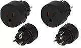 Brennenstuhl Reisestecker/Reiseadapter (Reise-Steckdosenadapter zum Anschluss elektrischer Geräte mit amerikanischem (3-Pin) Stecksystem in Ländern mit Schutzkontakt Stecksystem) schwarz