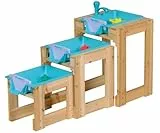 Happy People Wasser-Spieltisch 3er Set – mit Schleusenfunktion & handelsüblichem Schlauchanschluss – Outdoor Wasserspielzeug für Garten & Terrasse – robust, wetterfest, fördert Motorik