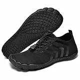 Torotto Barfußschuhe Fitnessschuhe Barfussschuhe Herren Damen Atmungsaktiv Schnell Trocknen Knit Zero-Drop Outdoor Unisex(Schwarz 39)