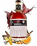 RATU Spiced Rum Spirituose | 700ml Brauner Rum von den Fidschi-Inseln | 5 Jahre gereifter dunkler Rum aus Hand geernteten Rohrzucker und reinem Quellwasser | 40 % Rum mit Orange, Zimt & Vanille