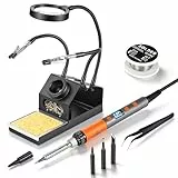 Lötkolben Set, 100W Hochleistungs-Lötkolben, Schnellaufheizung, Digitale Temperaturanzeige & Präzise Regelung 180℃-500℃, Tragbares Lötkit mit Schutzkappe & Automatischer Schlafmodus