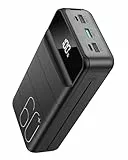PDBEST 60000mAh Power Bank 22,5W Powerbank PD USB-C Schnellladefunktion Externe Akku mit 4 Ausgänge und 2 Eingänge, kompatibel mit Smartphone, Tablets, Tablet usw Black