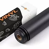 HTVRONT Vinylfolie Plotter Selbstklebend Rolle, 30.5cm x 762cm Matt Schwarz Vinylfolie Plotter für Bastelprojekte, Schilder, Scrapbooking