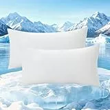 Soifox Kühlender Kissenbezug 2er Set - 40x60 Kopfkissenbezug mit Q-Max0.45 Arc-Chill, Atmungsaktiv und Weiche Kissenbezüge mit Reißverschluss, Cooling Pillowcases Schont Haut und Haar, Weiß