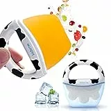 Kidsme Cooling Baby Teethers, Baby Teether for Babies 0-6 Months, BPA-Free Silicone Baby Teether Toys for Breastmilk, Smoothies, Water, Purees, Juice & More (Weiß)