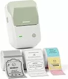 NIIMBOT Etikettendrucker, B1 Bluetooth Etikettiergerät mit Größeres Etikett, Selbstklebendes Aufkleber Druckgröße 20-50 mm Kompatibel mit iOS und Android für Heim, Büro, Grün + 3 Etikettenrollen