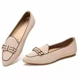 Frank Mully Loafer Flats für Damen Lässiger Strickstoff Schuhe Waschbar Schnürschuhe mit spitzer Zehenpartie Bequeme Schuhe im Ballettstil für, Dunkles Kamel, 40 EU