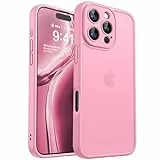 CANSHN Upgrade für iPhone 16 Pro Hülle mit Kameraschutz (TOP Militärschutz) Minimalistische Transluzente Matte Schutzhülle Extrem Haltbarkeit Hülle iPhone 16 Pro Case Stoßfest, Rosa