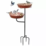 Giyiprpi Vogeltränke Vogelbad Futter Schale Wasserstelle Stehend, Vogelbad Garten für Wildvögel Wassertränke für Vögel, Frei stehender Garten Vogel Feeder Bird Bad Schüssel (B)