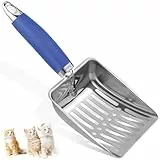 Edelstahl-Katzenstreu-Schaufel – Metallene Katzenstreu-Schaufel – Robuste Gitter-Schaufel – Einfache Reinigung – Geeignet für Katzenstreuwanne – Dunkelblau