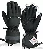 TIBISI Winterhandschuhe Fahrradhandschuhe -5℃ Warme Thermo Wasserdichte Ski-Handschuhe Touchscreen Rutschfest Winddichte Laufen Motorradfahren Wandern Skifahren 3M Thinsulate für Herren Damen