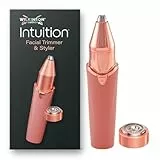 Wilkinson Sword Intuition Facial Trimmer and Styler für Frauen, 2in1 Augenbrauenrasierer und Gesichtshaartrimmer mit 2 x Zubehörteilen, 1 x Reinigungsbürste, 1 x AA-Batterie