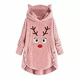 MICKURY Sweatshirts Damen beige Pullover orange Strickjacke bunt Off White Pullover Damen Pullover damenn grobstrickjacke Damen abschlusspullover Sweatshirt Travis Scott Pullover(Rosa #2,M)