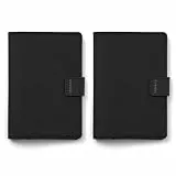 Everki Reisepasshüllen 2er-Set aus recyceltem Material – Reiseetui mit RFID-Schutz – Passhülle für Damen & Herren – Reiseorganizer Schwarz mit Echtleder-Details