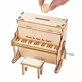 Hölzerne - Holz Bausatz, Klavier Spieluhr Set | Stichsägen Piano Melodie-Modell Bietet Einen Spaßigen Montage Bastelspaß Zur Verschönerung Wohnzimmer, Schlafzimmer, Schreibtisch, Sowie