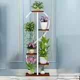 TT-YEC Einfacher Blumenständer Für Den Innenbereich, Mehrschichtiger Pflanzenständer Aus Eisen, 5-Schichtige Blumenbank, Pflanzenständer Mit Haken, Pflanzentreppenständer,C
