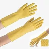 ANDANDA Gummihandschuhe, Schutzhandschuhe Chemikalien, Flüssigkeitsschutz, Laugen- und Ölschutz, rutschfest, Arbeitshandschuhe gr 8，9，10