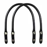 Taschengriff Leder Ersatz Taschenbügel Taschenhenkel Taschenzubehör Lederhänkel für Taschenriemen Ersatz 2 Stück (Schwarz)