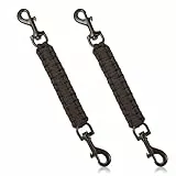 KFHENSOMR 2Stück Halti für Große Hunde Hundehalsband Clips, Halsbänder und Leinenverbinder Handgefertigter Backup-Sicherheitsgurt für Hundegeschirr Halsband Spaziergang und Wandern (Schwarz)