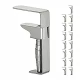 Relaxdays Tischdeckenklammern, 16er Set, verstellbare Tischklammern für Dicke Tische, Edelstahl, bis 4 cm Stärke, Silber
