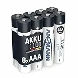 ANSMANN Akku Micro AAA, 8 Stück, 1050 mAh 1,2V NI-MH, wiederaufladbar, ideal für Spielekonsolen, Wireless Maus, Taschenlampen, Hochleistungsakku