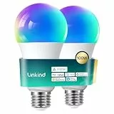 Linkind Matter E27 Smart LED Lampe 1600lm 14W, RGBTW & Weiß (1800-6500K), ersetzt 100W, 104 Szenen, 2,4GHz, kompatibel mit HomeKit/Alexa/Google/Siri/SmartThings, A67, 2er-Pack