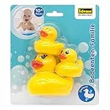 Idena - Badespielzeug Set für Kinder, 3-teiliges Wasserspielzeug mit einer gelben Quietscheente und 2 kleineren Spritztier Enten