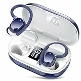 Bluetooth Kopfhörer Sport, 128Std Kopfhörer Kabellos Bluetooth 5.3, ENC Noise Cancelling Mic, HiFi Stereo Tiefer Bass Wireless Earbud, LED-Anzeige, IPX7 Wasserdicht in Ear Ohrhörer mit Ohrhaken, USB-C