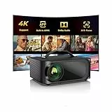 Beamer-4K für Netflix/Disney+ Dolby Audio ONOAYO 1500ANSI HDR10+ HDMI eARC Smart Beamer Heimkino,1080P Full HD KI-Autofokus Tragbarer Mini Outdoor Projektor ​​​​Kino Überall (Glänzendschwarz​)