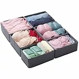 LAJIAKE 6er Set Schubladen Organizer passend für PAX Kleiderschrank 75×58 cm Faltbar Schubladeneinsatz für Kleidung & Kinderkleidung, modulares Design, stabil, Grau