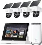 eufy Security SoloCam 4-Kamera-Set mit HomeBase 3, Überwachungskamera aussen solar, 360°-Überwachung, Keine Toten Winkel, Überwachungskamera aussen mit 2,4-GHz-WLAN, Gebührenfreie Nutzung
