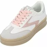 Palado Sneaker Damen Valcis - modische und Bequeme Turnschuhe - sportlich-Elegantes Design - ideal für Alltag und Freizeit Weiß/Rose UK5,5 - EU38