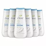 Dove Sanftes Peeling, feuchtigkeitsspendendes Duschgel, milde Formel auf dem Hautmikrobiom, mit pflanzlichen feuchtigkeitsspendenden Wirkstoffen, ohne SLES, Duschbad für Damen und Herren, 6 Stück à