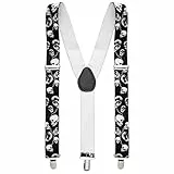 Hosenträger schwarz Totenkopf toten skull halloween horror kopf braces bretelle