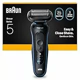 Braun Series 5 Elektrorasierer Herren, Rasierapparat mit 50 Min. Akkulaufzeit, Kabelloser Nass- und Trockenrasierer für Männer, Wasserdicht, Made in Germany, 52-B1000s, Blau